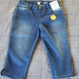 Cat and Jack girls adjustable waist capri jeans